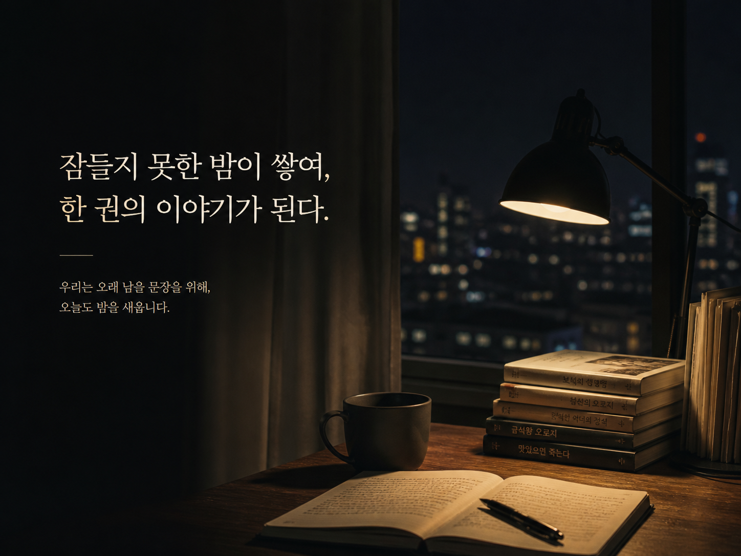 밤샘 작업 공간 이미지